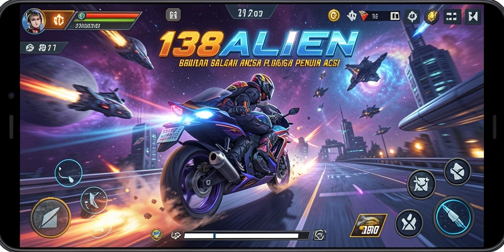 Gameplay balapan motor luar angkasa yang mendebarkan di 138ALIEN.