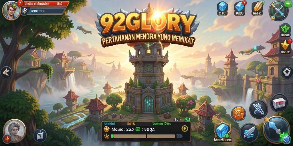 Screenshot gameplay Tower Defense 92GLORY yang penuh aksi.