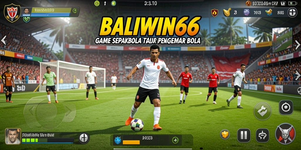 Tangkapan layar gameplay <strong>BALIWIN66</strong> yang menunjukkan aksi di lapangan sepakbola.