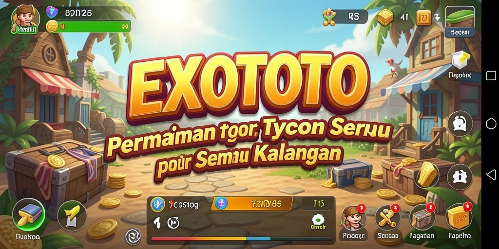 Tampilan gameplay Tycoon EXOTOTO yang seru dan menantang.