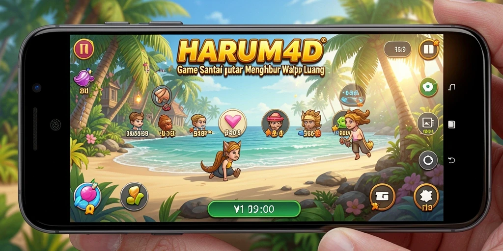 Screenshot gameplay HARUM4D menampilkan suasana santai dan menyenangkan.