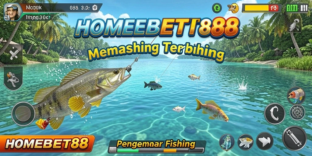 Tampilan gameplay <strong>HOMEBET88</strong> dengan suasana memancing yang menakjubkan.