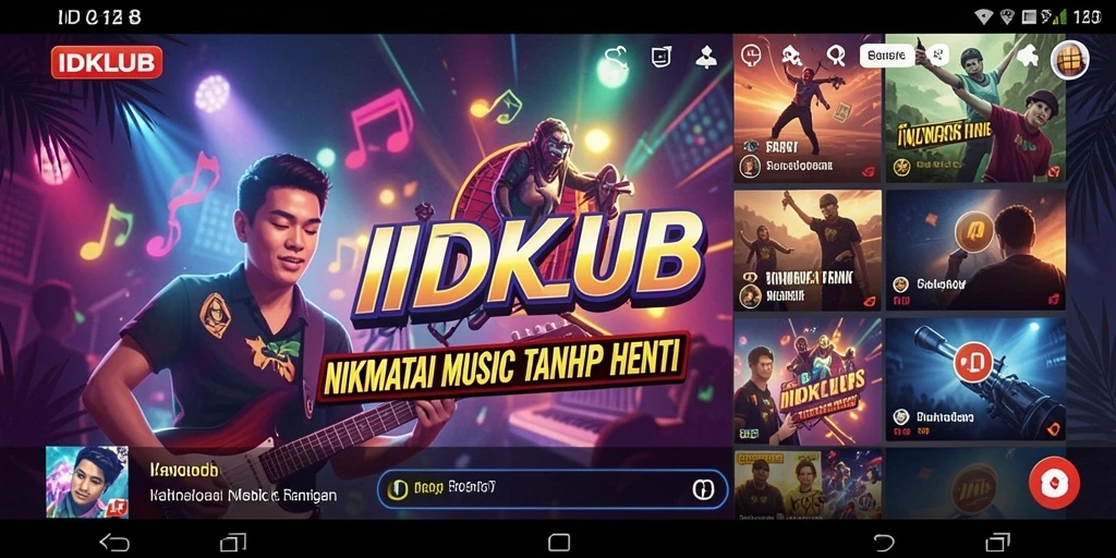 Screenshot <strong>IDKLUB</strong> menunjukkan pemain menikmati pengalaman musik yang interaktif.