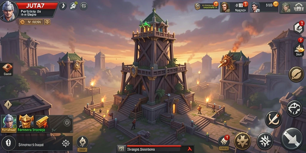 Screenshot utama JUTA7 menampilkan aksi seru dalam gameplay Tower Defense.