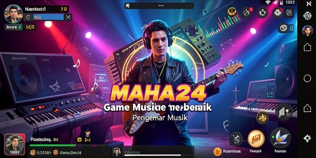 Tampilan gameplay MAHA24 dengan berbagai fitur dan lagu terbaru.