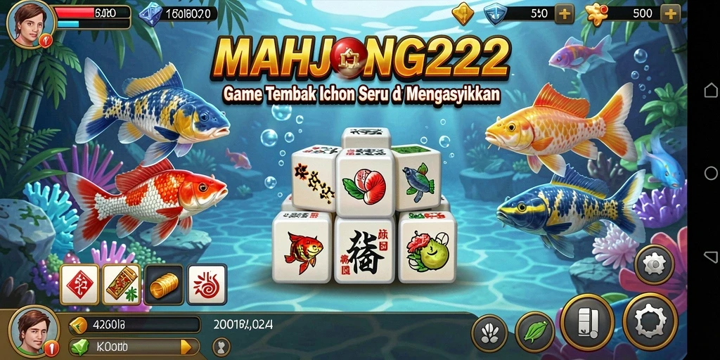 Tampilan gameplay menembak ikan yang mengasyikkan di MAHJONG222.