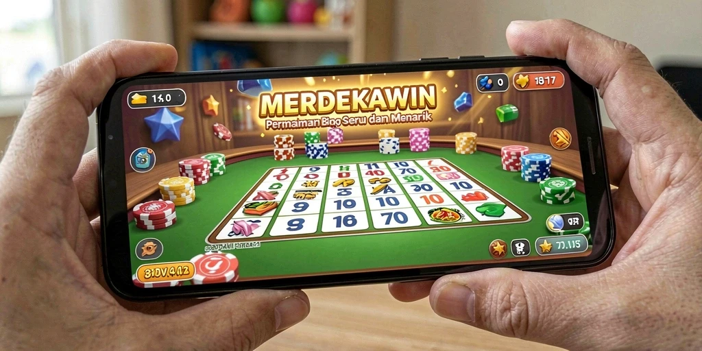 Tampilan gameplay MERDEKAWIN yang penuh warna dan seru.
