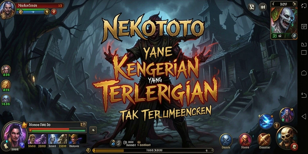 Screenshot gameplay NEKOTOTO yang menunjukkan suasana Horror yang mencekam.