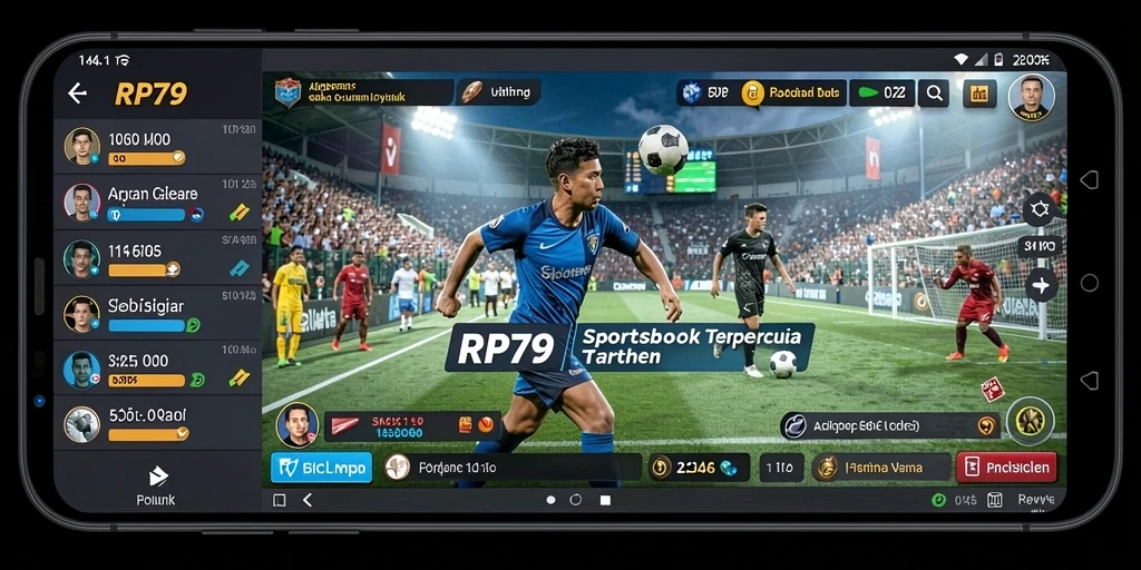 Tampilan gameplay RP79 dengan fitur taruhan olahraga yang menarik.