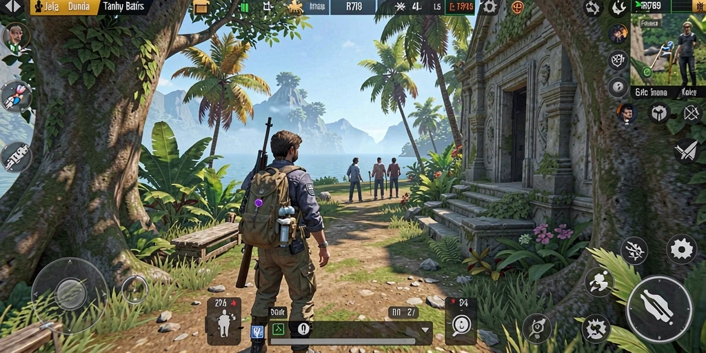 Screenshot gameplay RR789 menampilkan petualangan di dunia Open World yang indah.