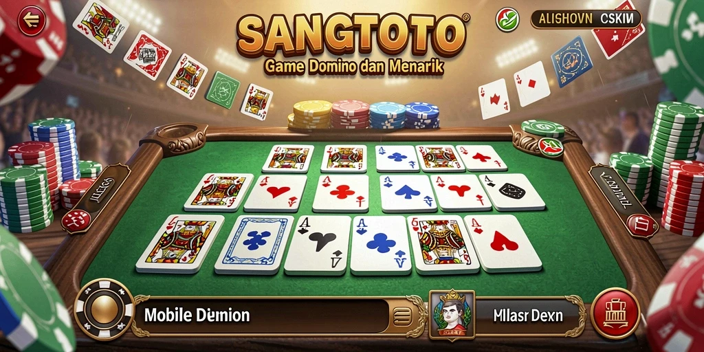 Screenshot tampilan permainan Domino SANGTOTO yang menarik.