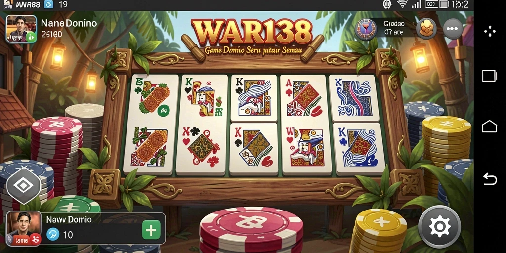 Tampilan seru dan interaktif gameplay Domino WAR138.