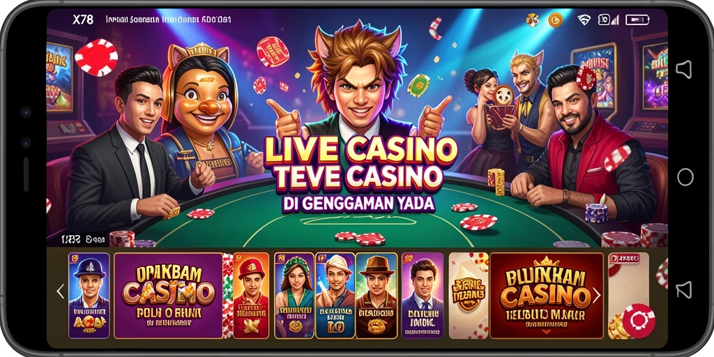 Tampilan permainan Live Casino yang menarik dan interaktif di aplikasi X78.